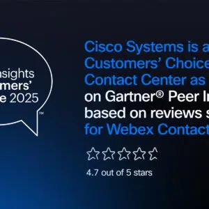 Cisco Systems is a 2025 Customers’ Choice for Contact Center as a Service on Gartner Peer Insights™